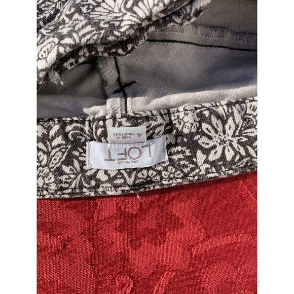 Ann Taylor Loft Pants Size 4 Womens Floral‎ Black White Jeans - Picture 4 of 6